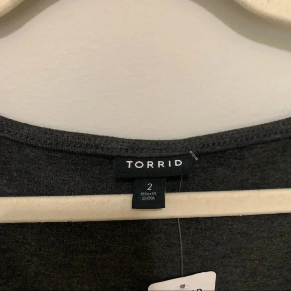 NWT Torrid Charcoal Jersey Tie Front Dress Size 2/2X - Picture 4 of 10